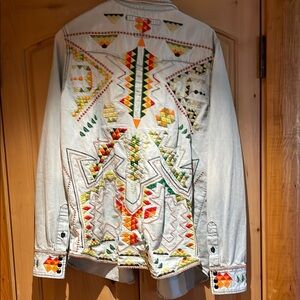 Colorful Embroidered button down Shirt